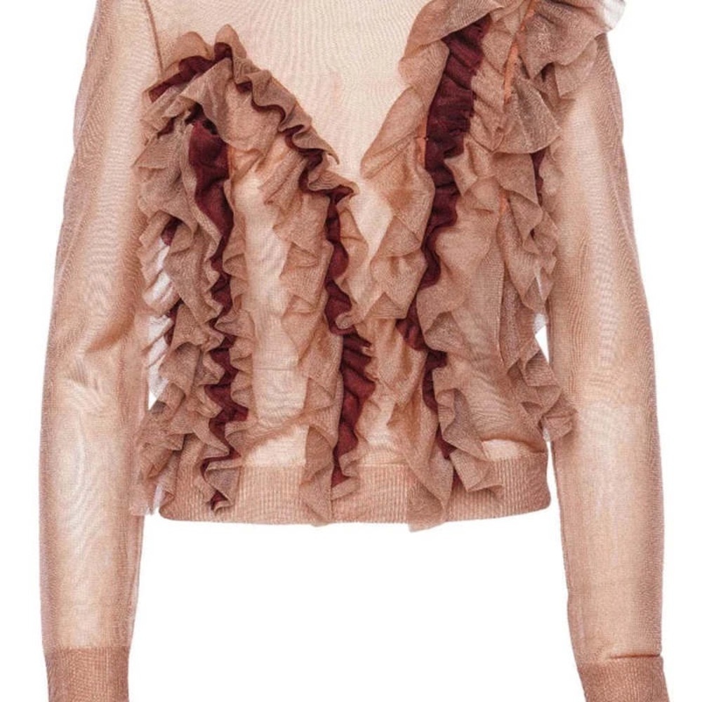 Ulla Johnson Theodora Ruffled Sheer Top size Small